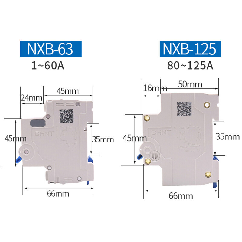 1/2/3/4 Pole NXB Circuit Breaker Air Switch 1A 2A 3A 4A 6A 10A 16A 20A 25A- 125A