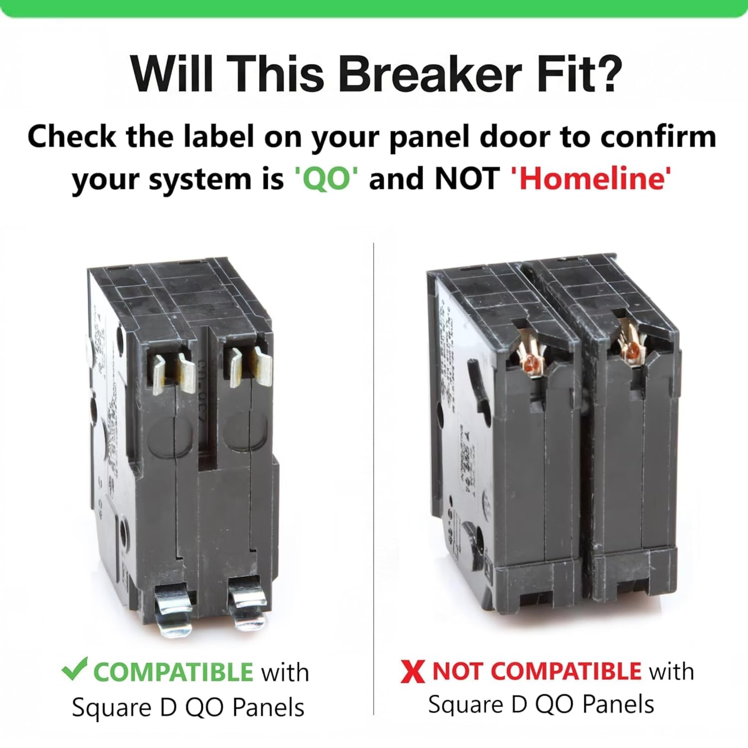 Genuine Square D QO250 Circuit Breaker Kit, 50 Amp (50A) Double Pole (2 Pole), 1