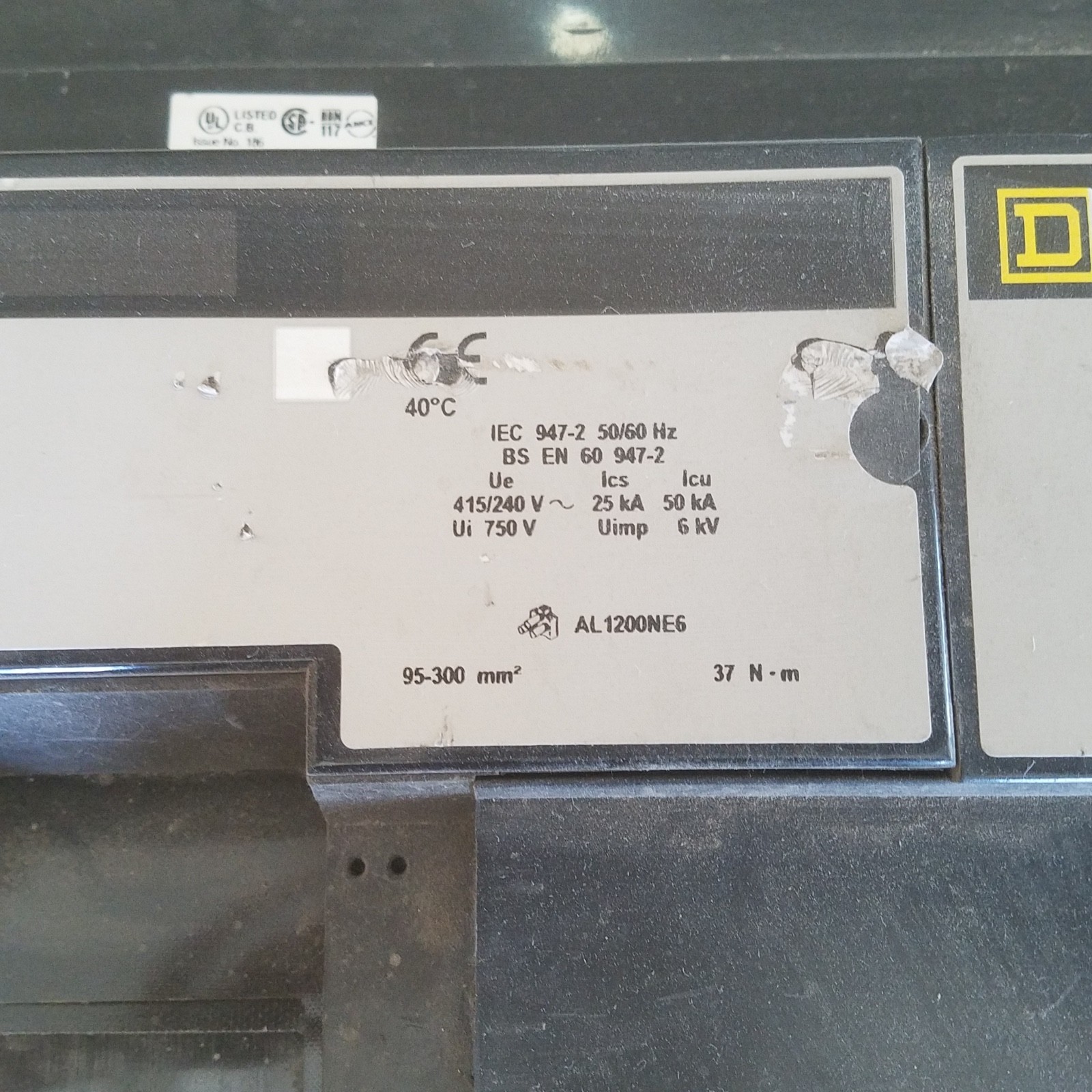Square D NA361000 circuit breaker. 1000A. 3 phase. I-Line.