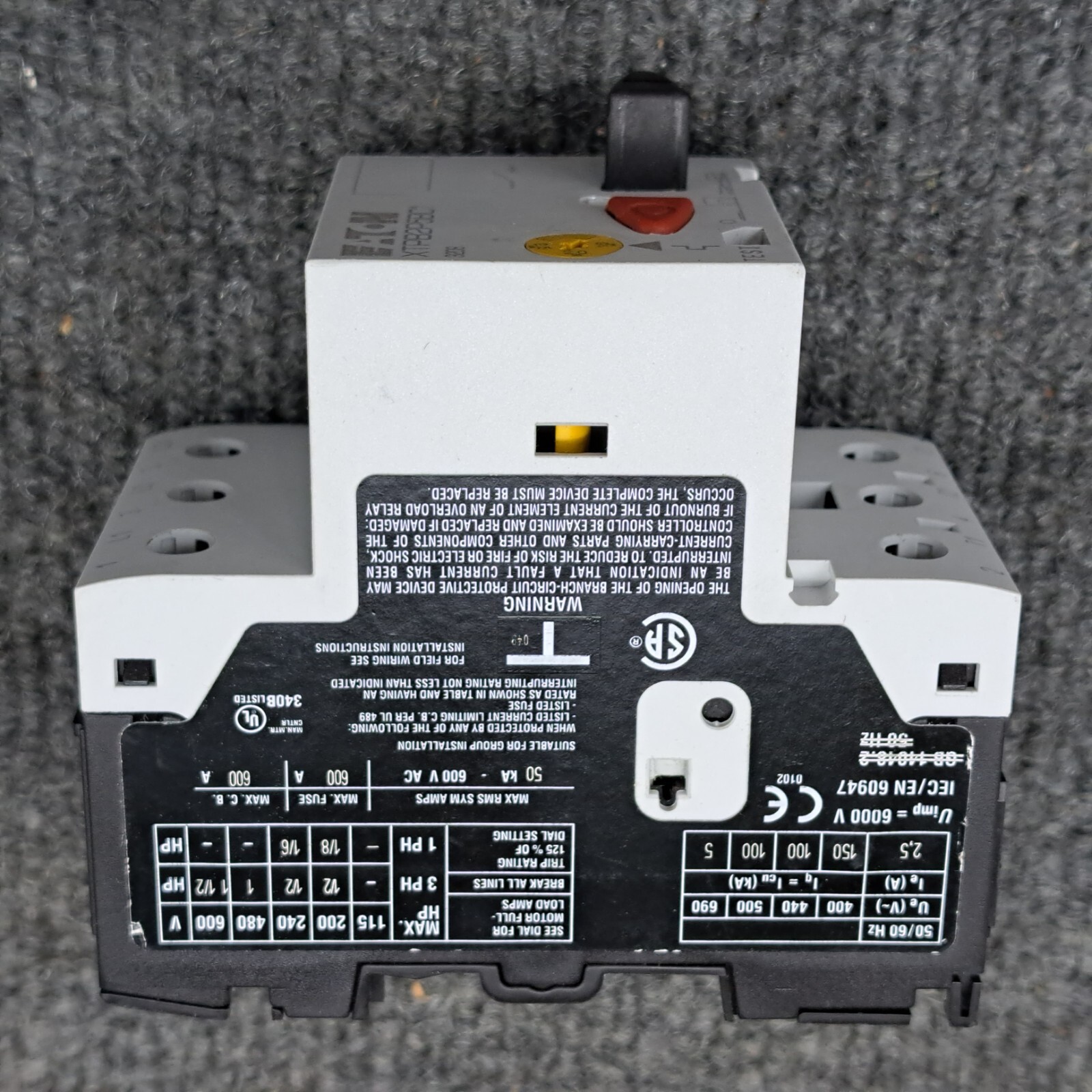 EATON XTPB2P5BC1 / 3208 Manual Motor Protector: Non-Reversing, 3 Poles, 2.5 A,