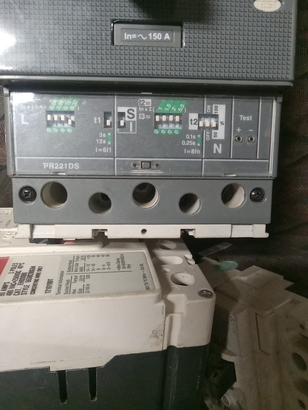 ABB SACE TMAX T4N 250 3 POLE CIRCUIT BREAKER 600V 30Amp Trip Unit & Test Report