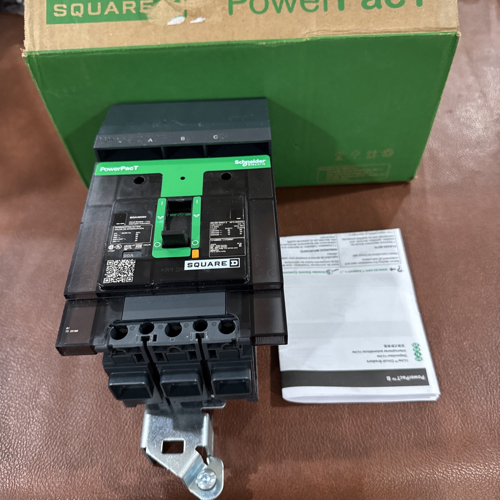 Square D BGA36090 I-Line Circuit Breaker 90A 3P 600V 3PH BGA 90 Amp PowerPact
