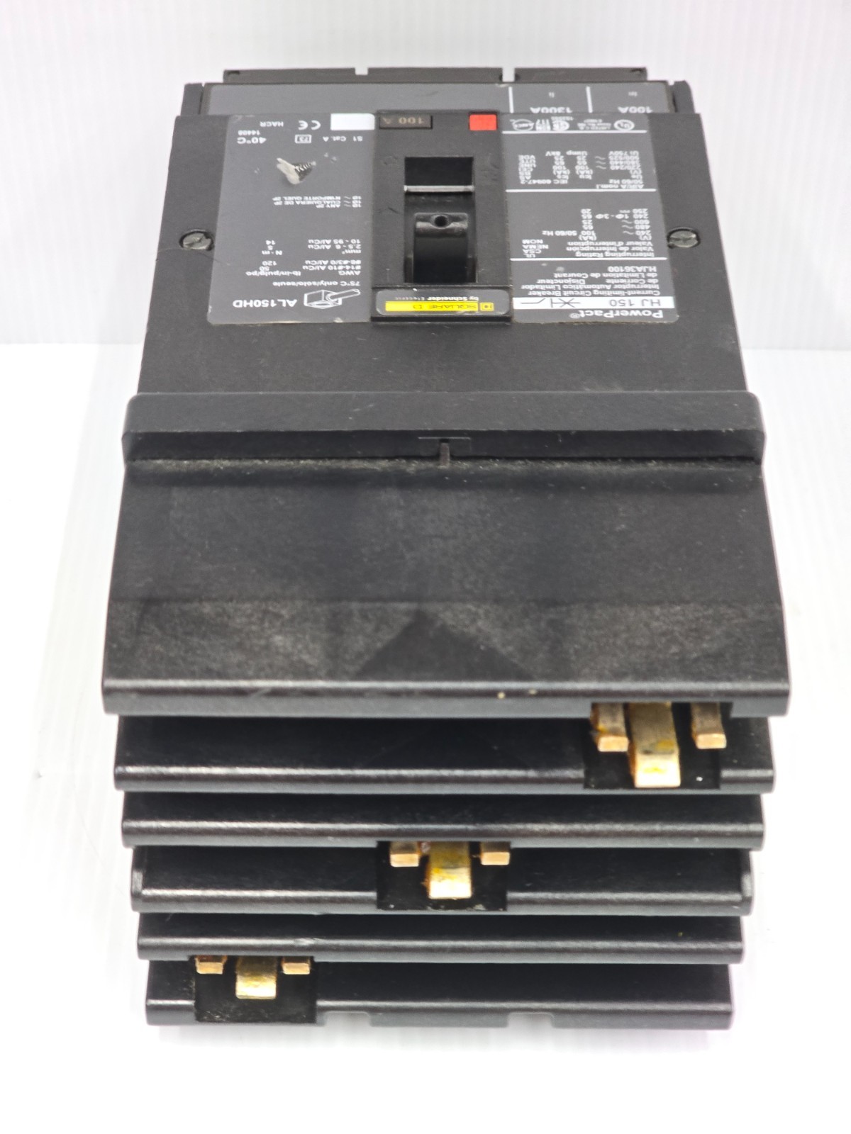 Square D PowerPact 100 Amp I-Line Circuit Breaker 600 VAC 3 Pole 100 kA HJA36100