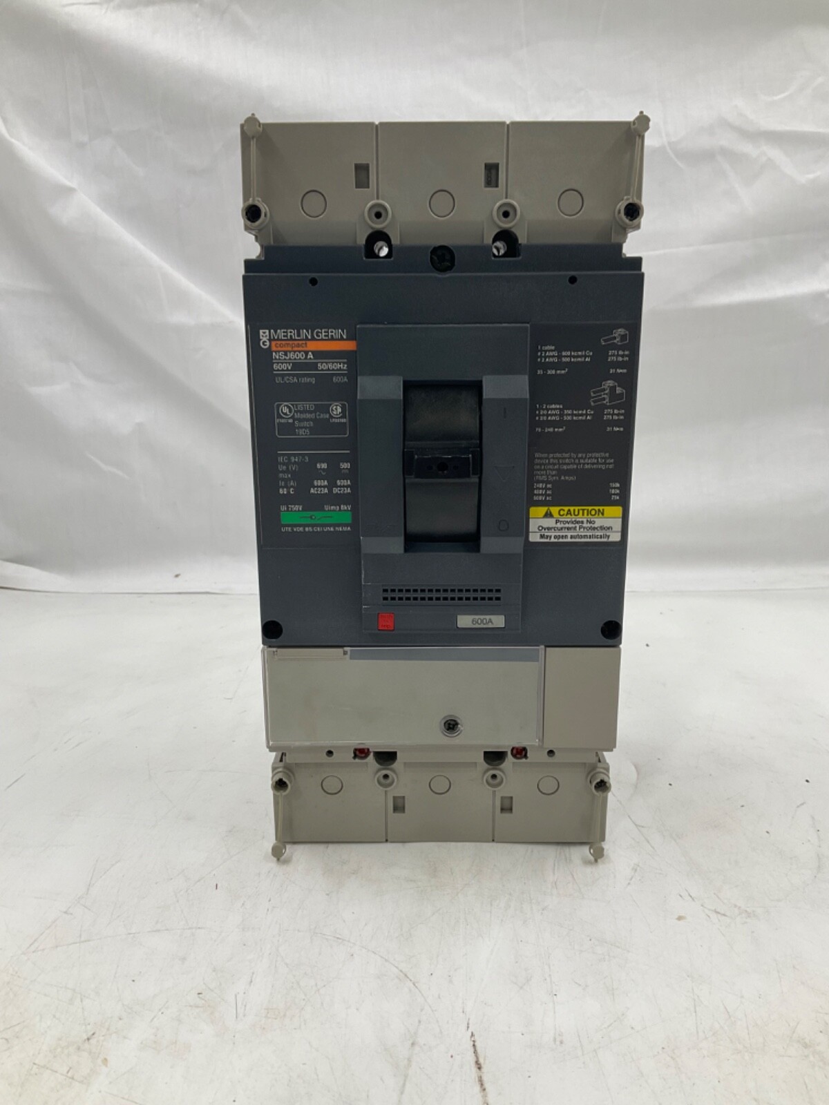 NEW MERLIN GERIN NSJ600A CIRCUIT BREAKER 600A 600V 50/60Hz