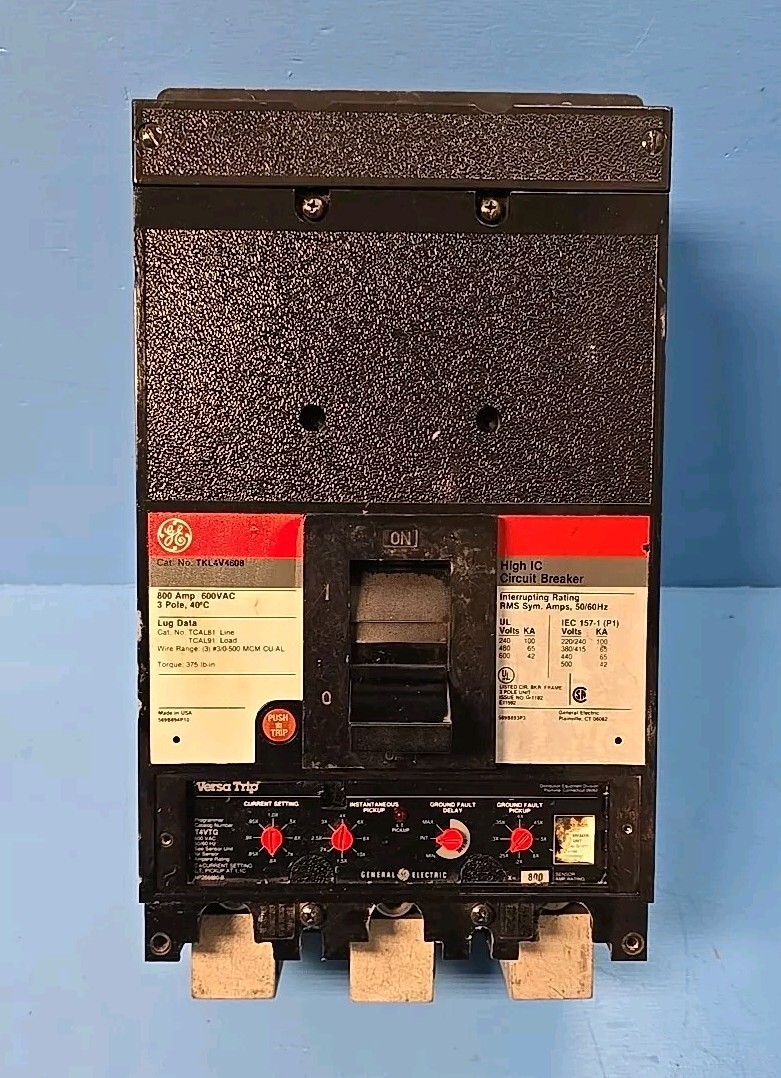 GE TKL4V4608 800A 600V 3Pole High IC Circuit Breaker /w Versa Trip T4VTG