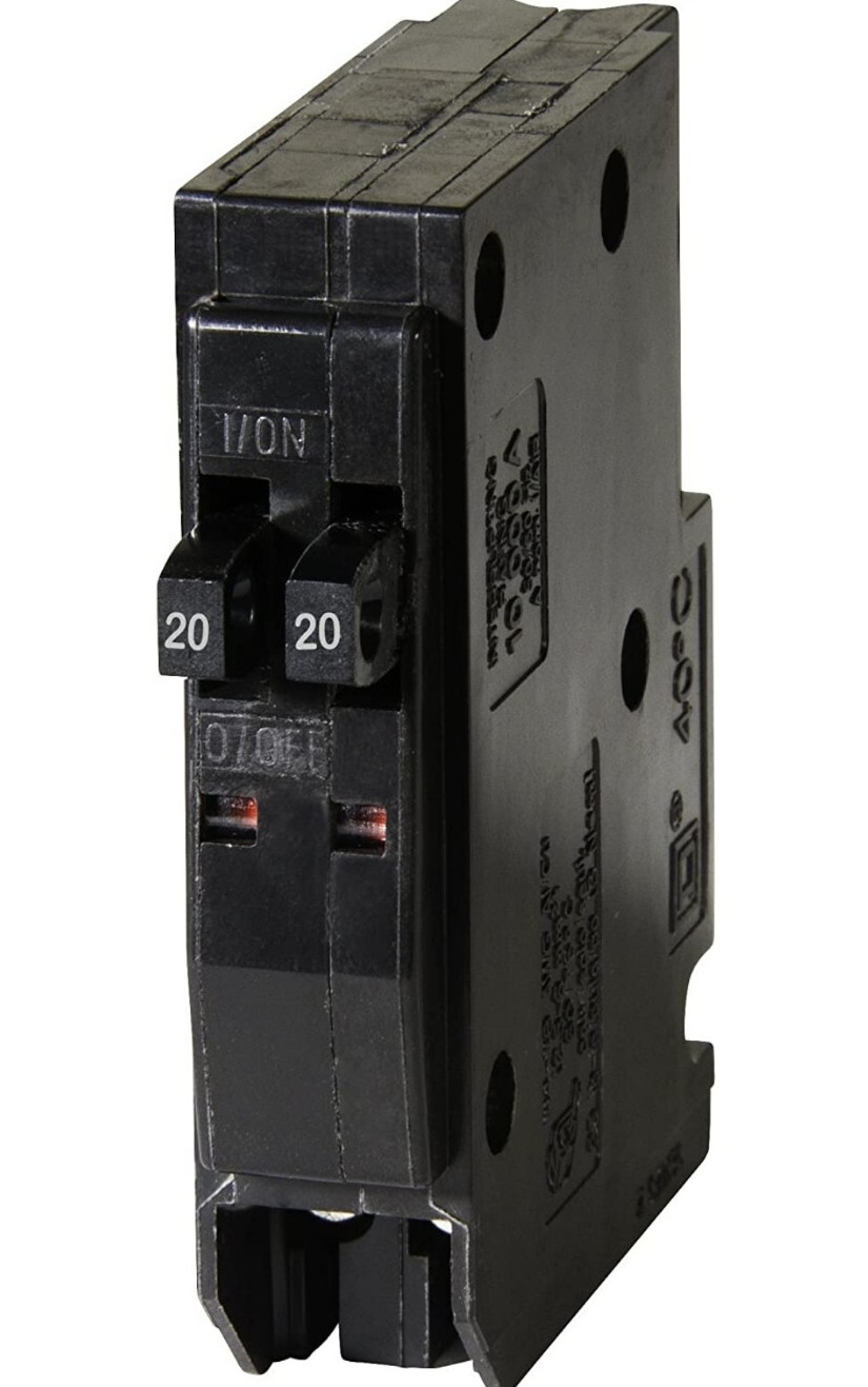 Square D QO2020CP 20A Single Pole Tandem Circuit Breaker-NEW-With Hook