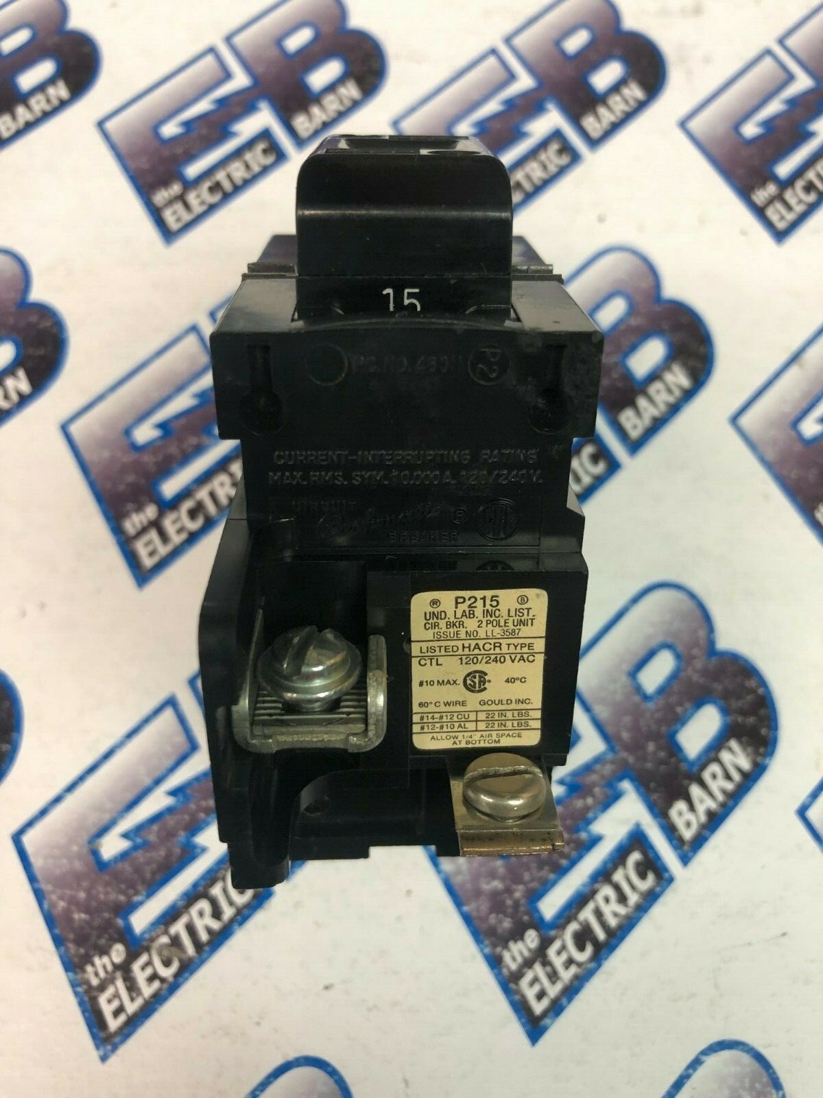 ITE SIE BULLDOG P215, 15 Amp, 2 Pole, 240V, Pushmatic Circuit Breaker- WARRANTY