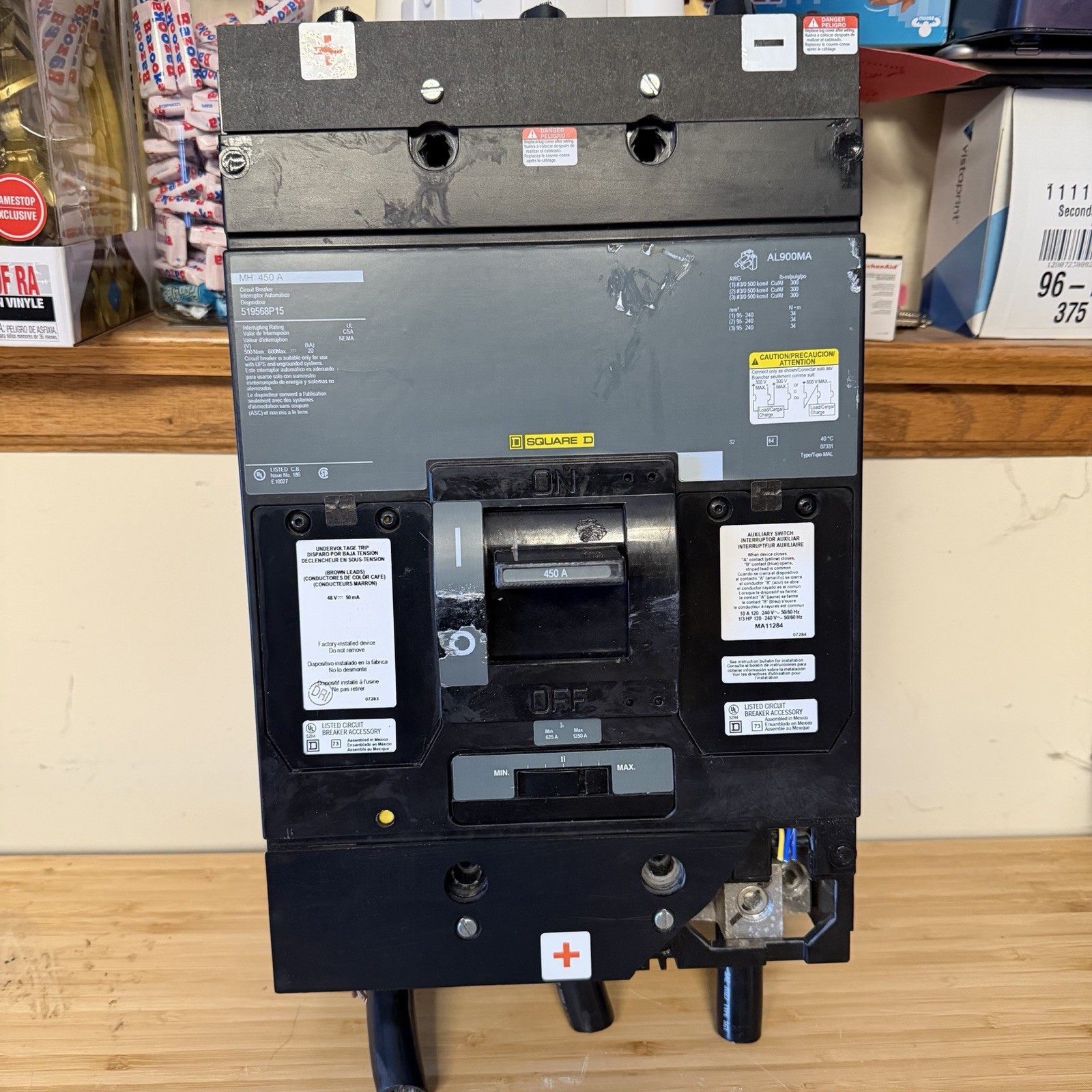Square D AL900MA / MH450A, 450 Amp, Circuit Breaker – Tested Working