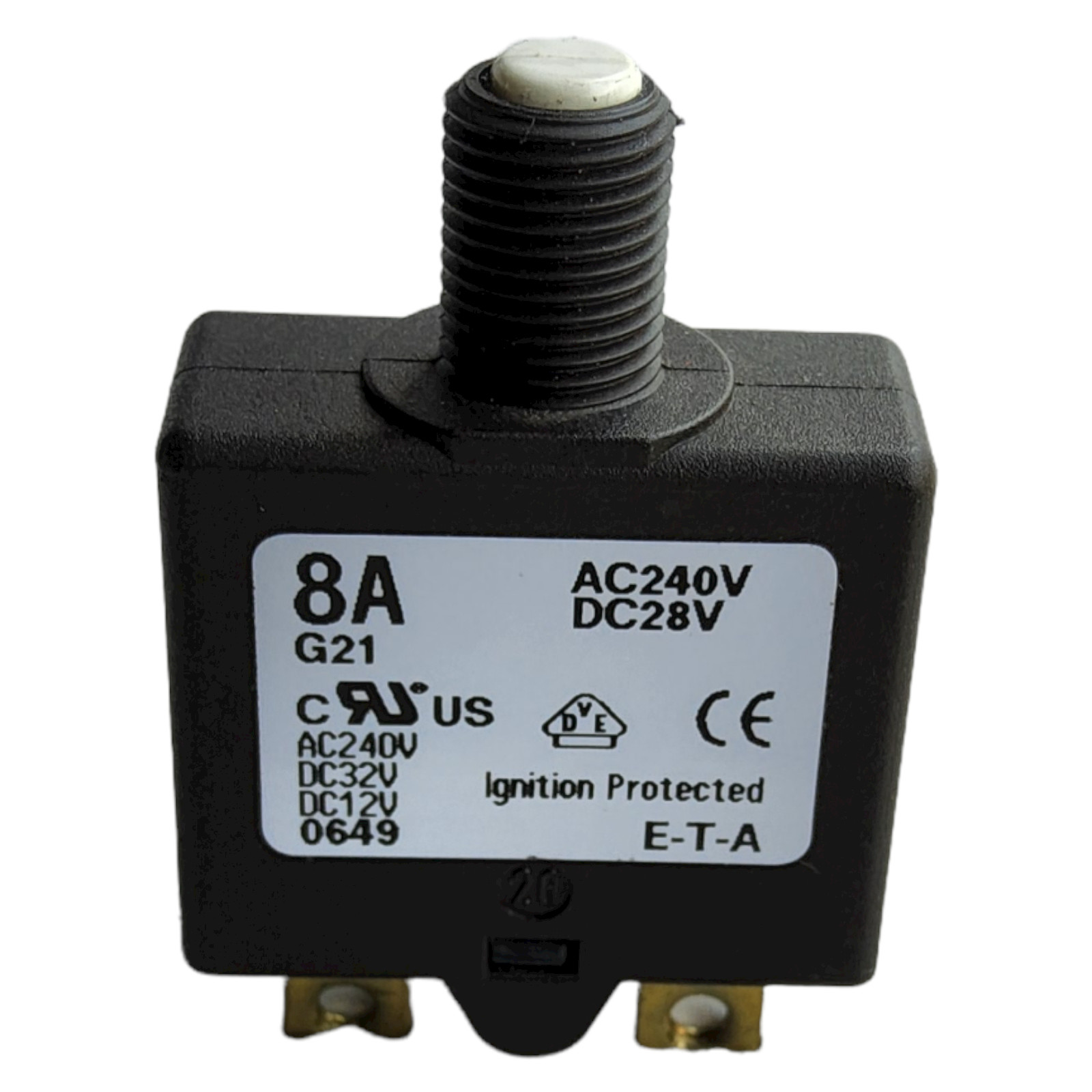ETA 1658-G21-00-S80-8A Thermal Circuit Breaker, 1658 Series, 8 A, 1 Pole NEW