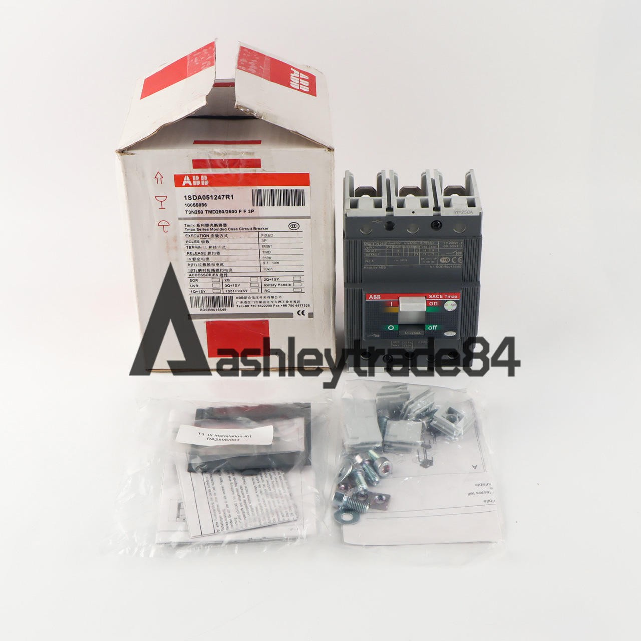 1PCS New ABB TMAX T3N250 TMD250/2500 FF 3P 250A 1SDA051247R1 Circuit Breaker