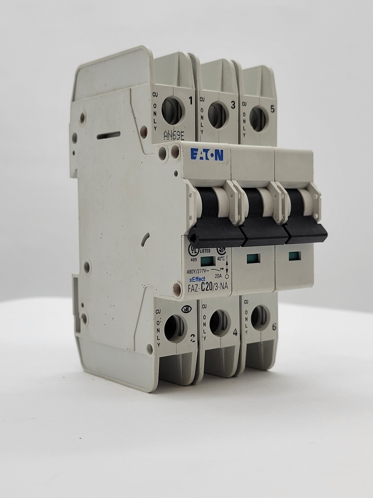 Eaton FAZ-C20/3-NA Miniature Circuit Breaker 20A 3P 480Y/277V 14KA Din Rail