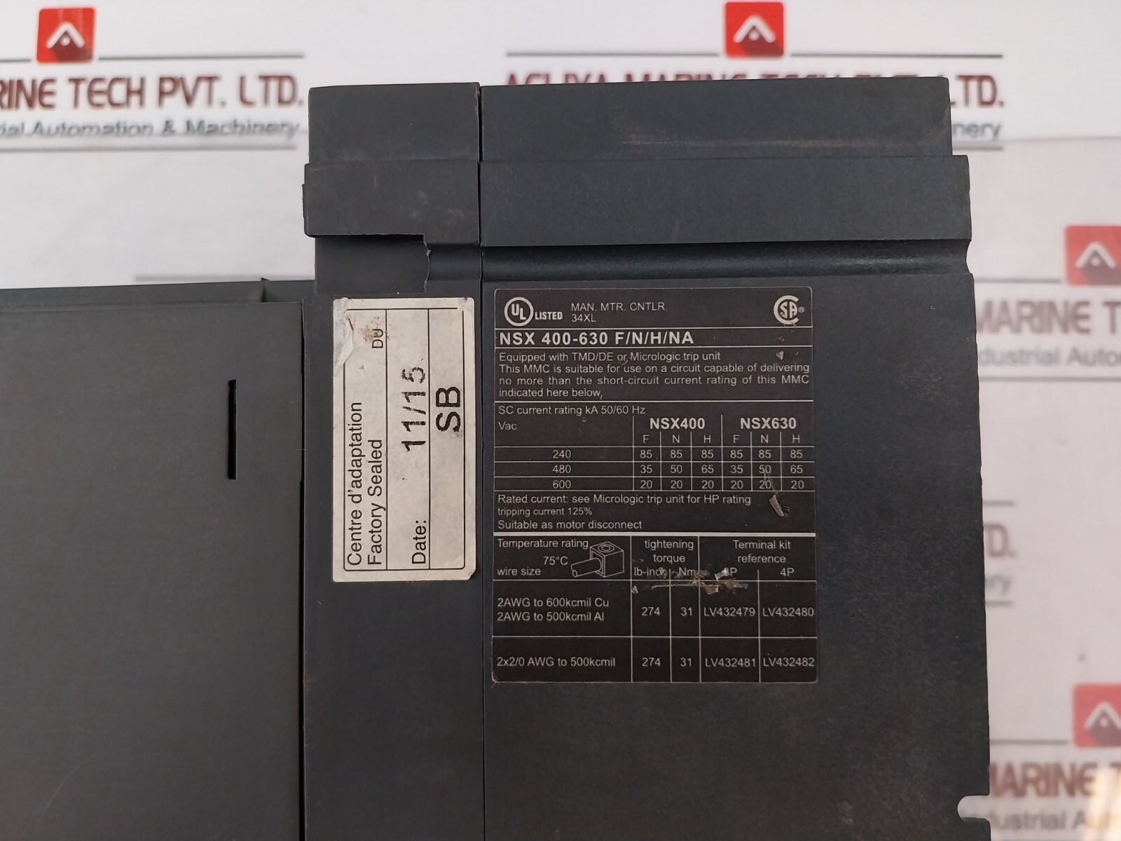SCHNEIDER ELECTRIC NSX 400-630 F/N/H/NA Circuit Breaker 50/60Hz