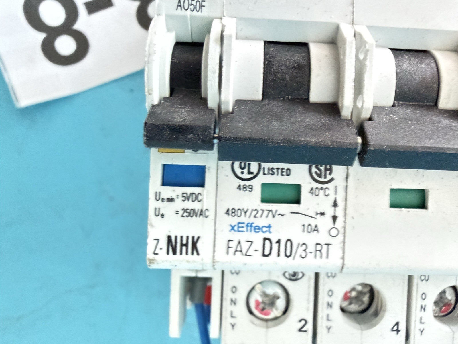 Eaton FAZ-D10/3-RT 10A 3-Pole Circuit Breaker Type D + Z-NHK Aux Contact