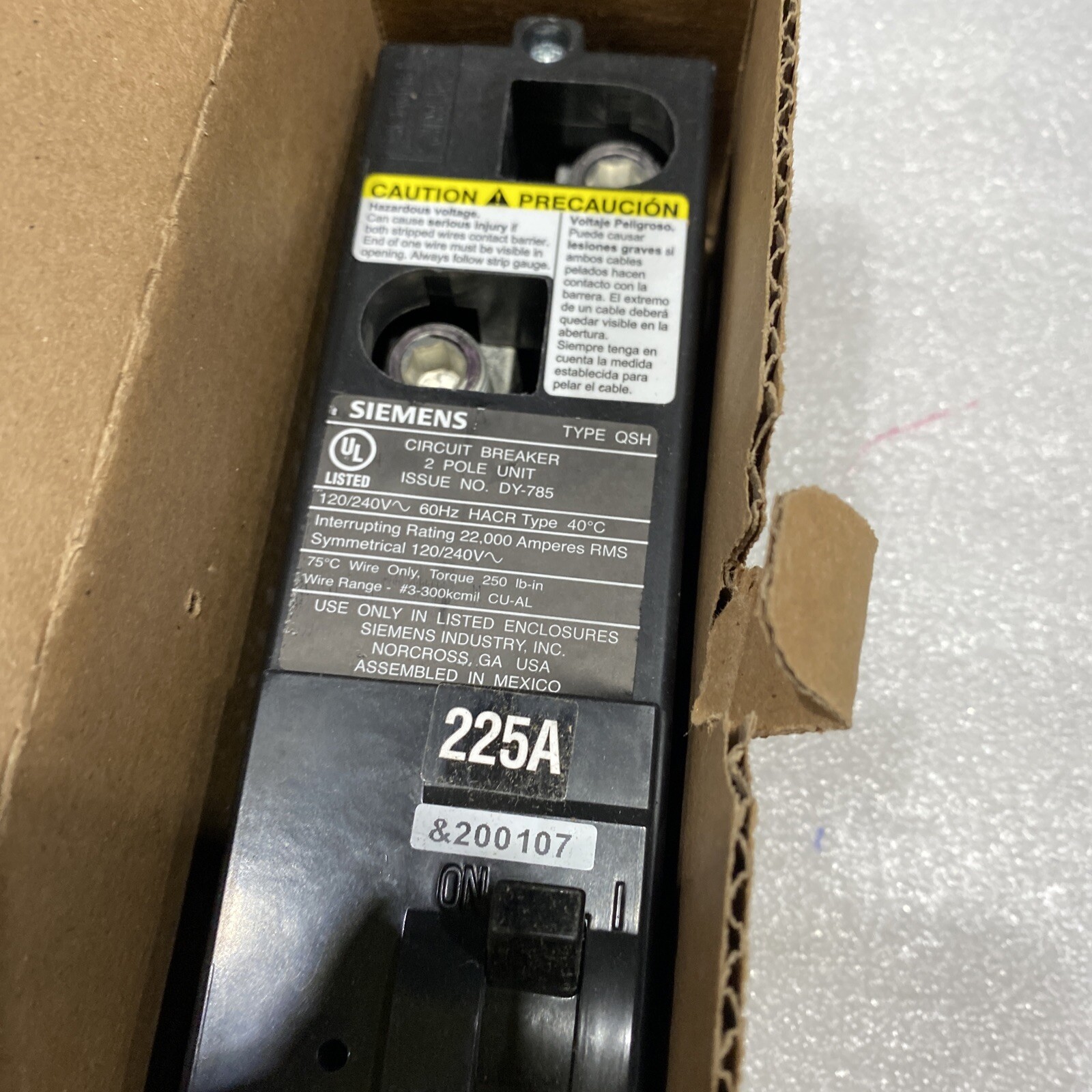 QS2225H SIEMENS QS BREAKERS- MULTI FAMILY USE ONLY BREAKER 225A 2P 120/240V NEW