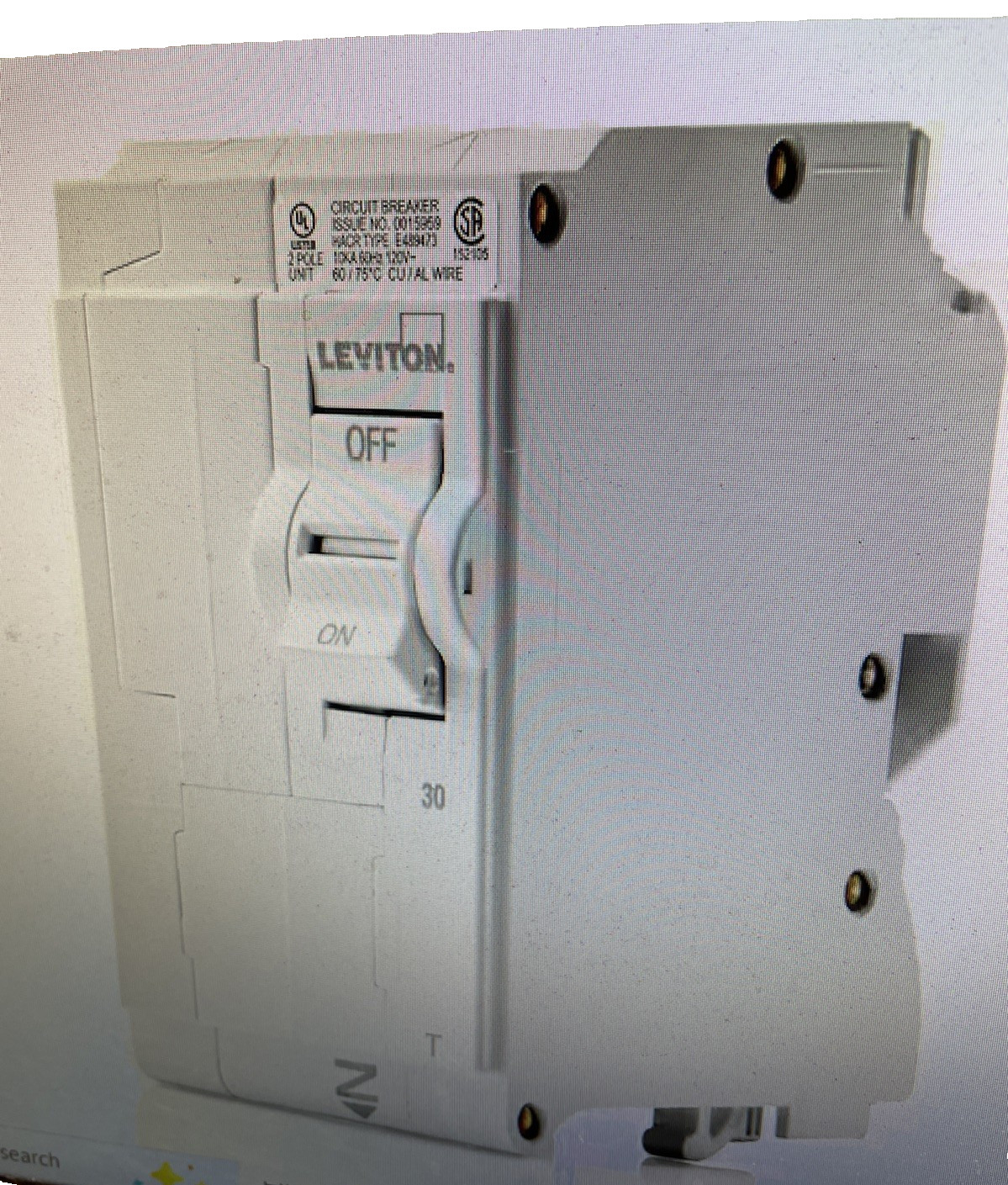 Leviton 30A 2-Pole Thermal Magnetic Branch Circuit Breakers LB230-T