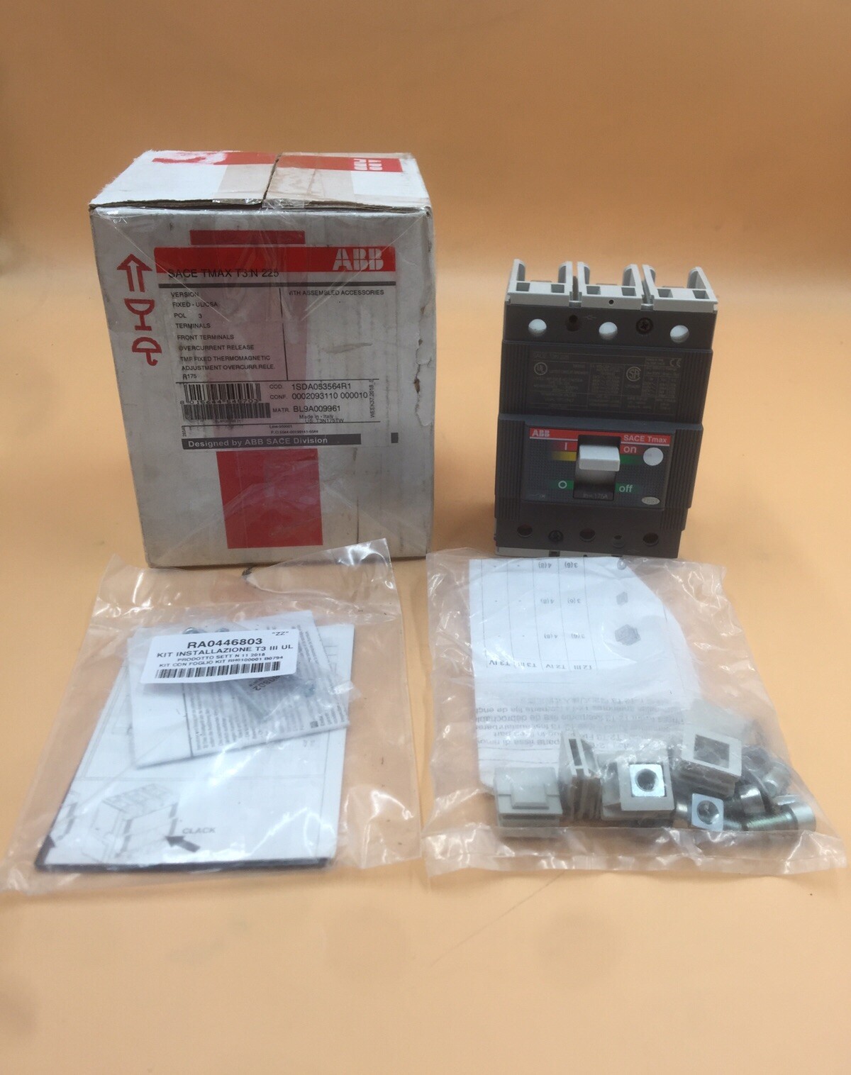 HOUSTON STOCK NEW ABB T3N175TW SACE TMAX T3N 175 AMP 600V FREE 2 DAY AIR BUY NOW