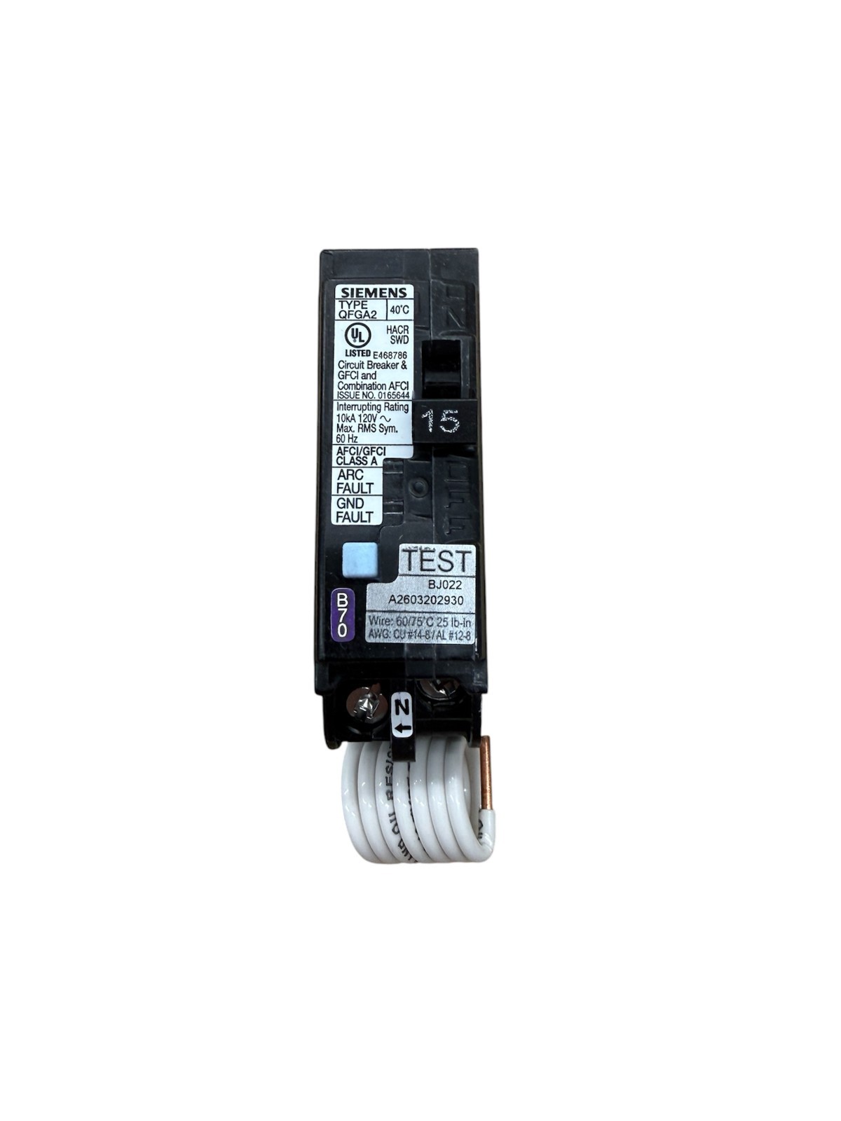 10 PCS Siemens Q115DF 15A 1-Pole Dual Function AFCI/GFCI Circuit Breaker