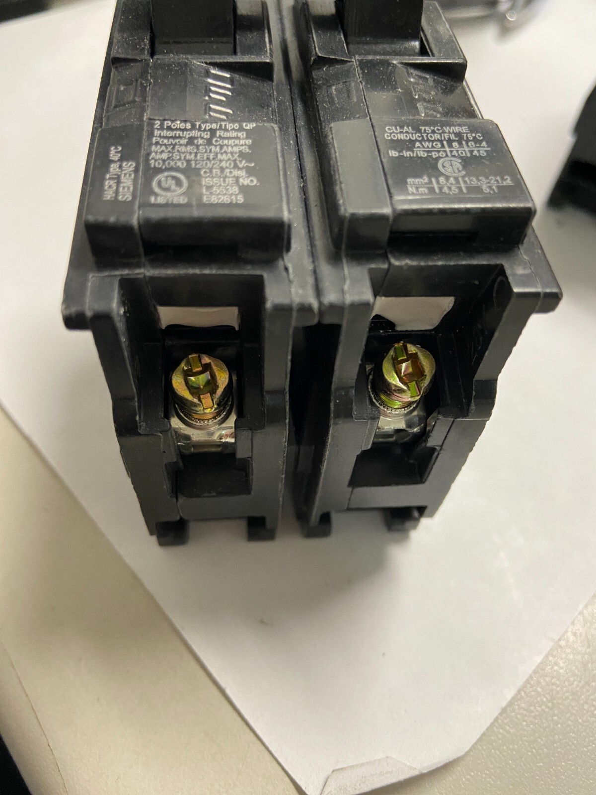 Siemens Q250 50Amp Double Pole Standard Trip Circuit Breaker Push In