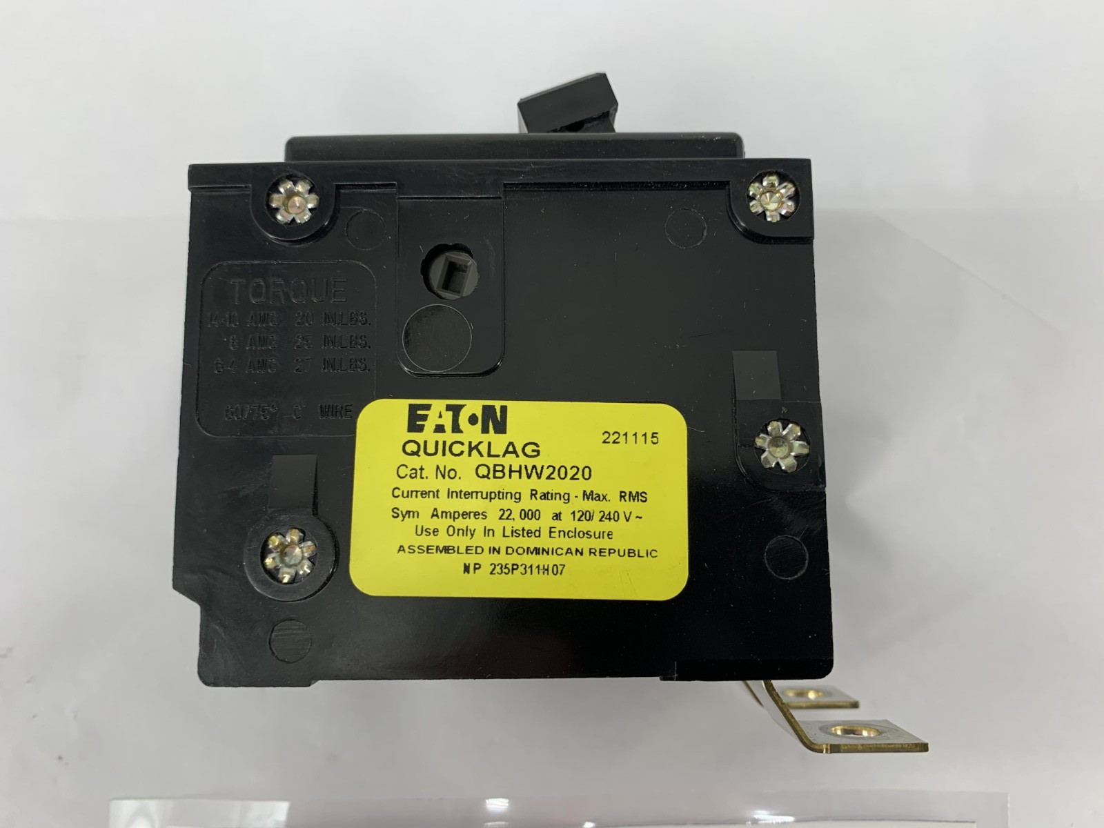 Eaton Cutler-Hammer QBHW2020 20A 2P 120/240V Molded Case Circuit Breaker