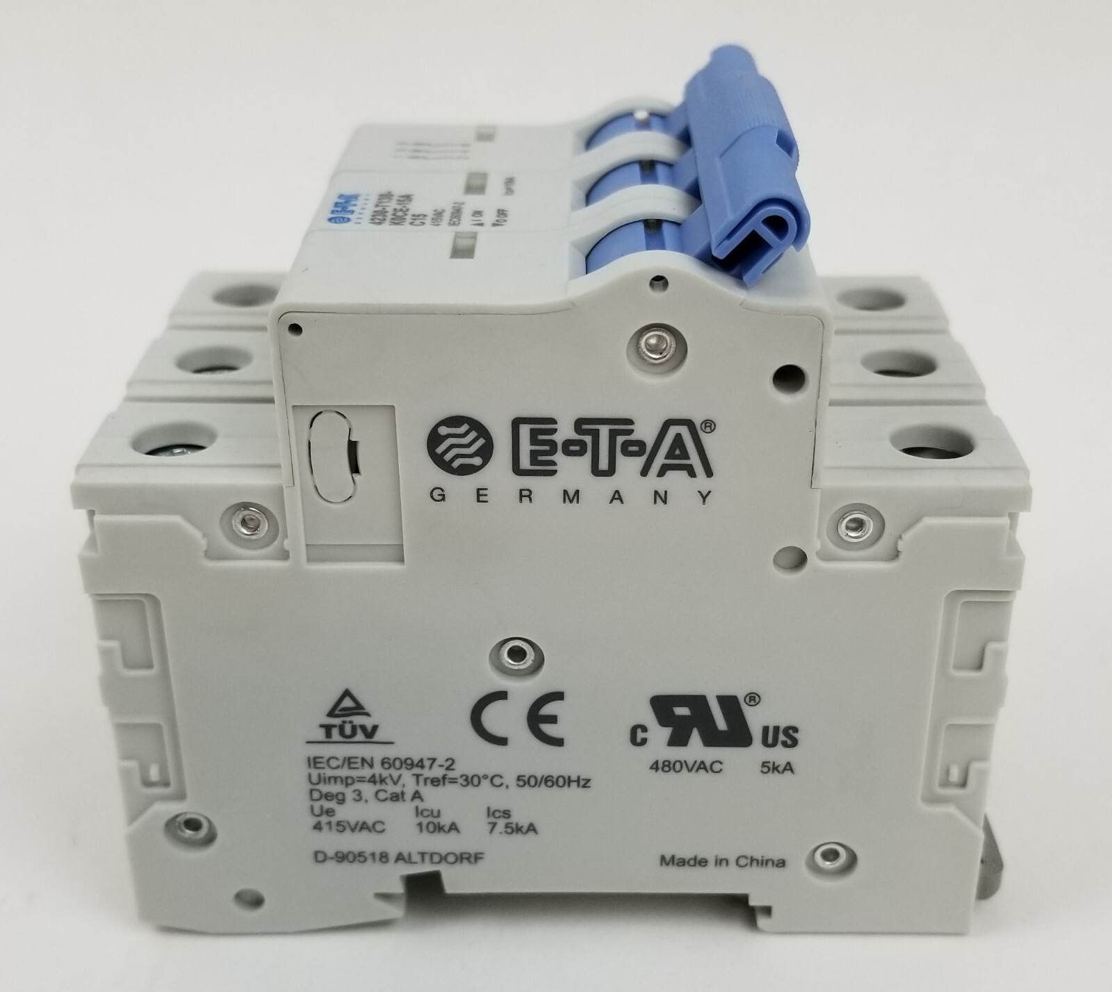 4 ETA 4230-T130-K0CE-15A Circuit Breaker 15A 415Vac 3Pole Din Rail Thermal NEW