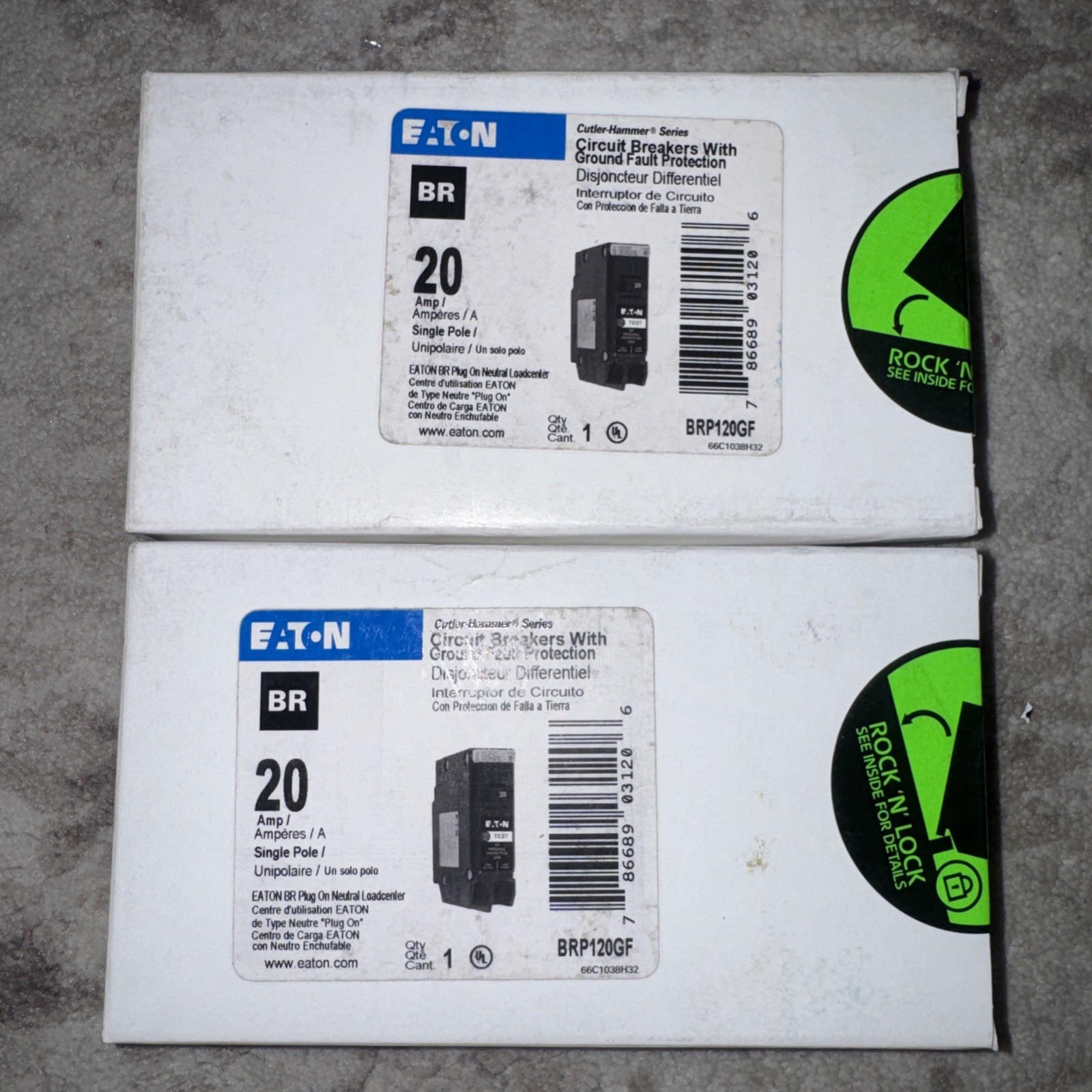 Eaton BRP120GF GFCI Circuit Breaker