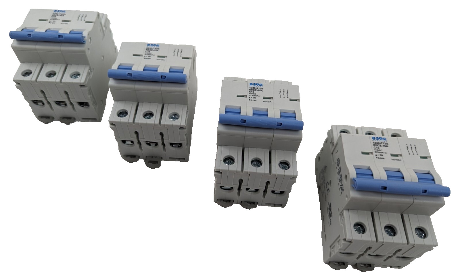 4 ETA 4230-T130-K0CE-15A Circuit Breaker 15A 415Vac 3Pole Din Rail Thermal NEW