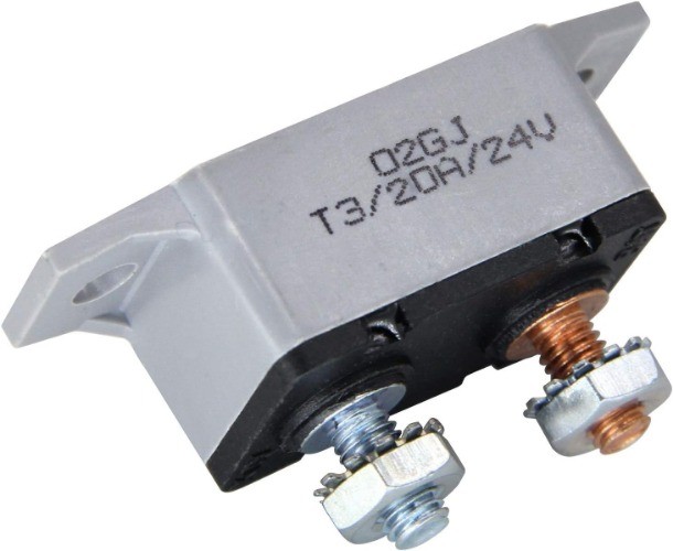 20A Manual Reset Circuit Breaker with Protective Red Cover for 6-28V Automotive