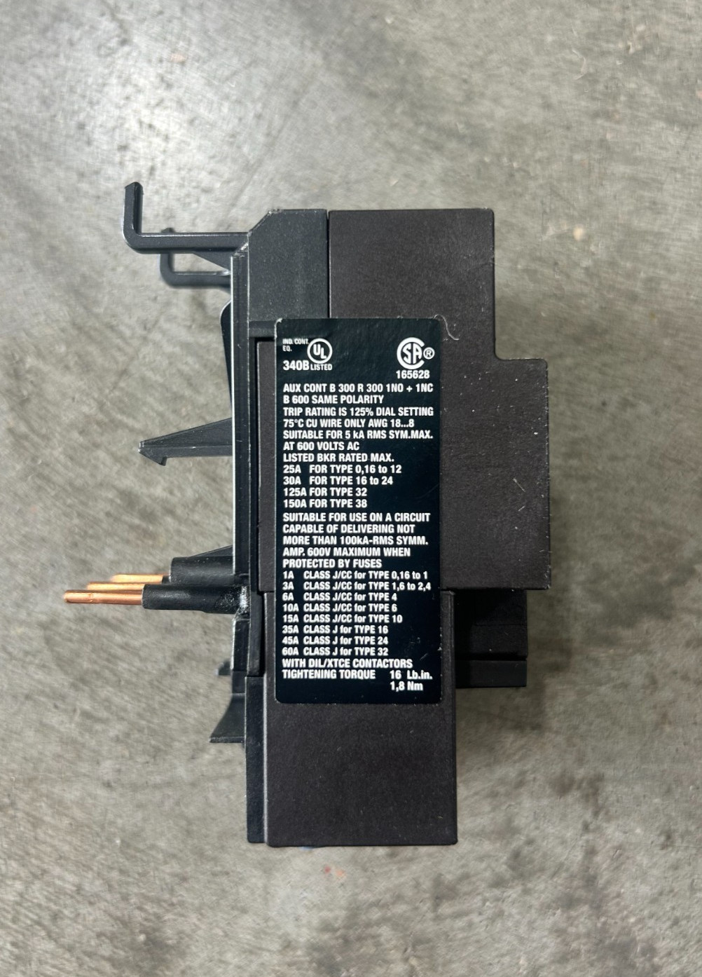 Eaton Cutler Hammer XTOB010CC1 Overload Relay XT IEC Bimetallic Relay 10-16A NEW