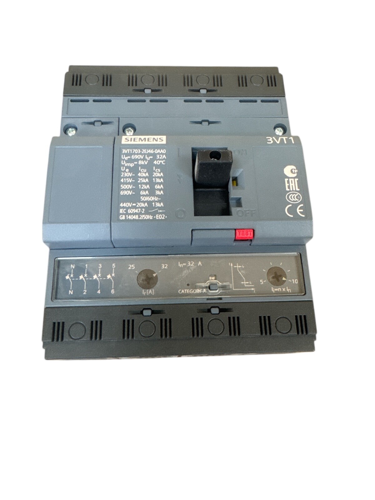 SIEMENS 3VT1703-2EJ46-0AA0 circuit breaker