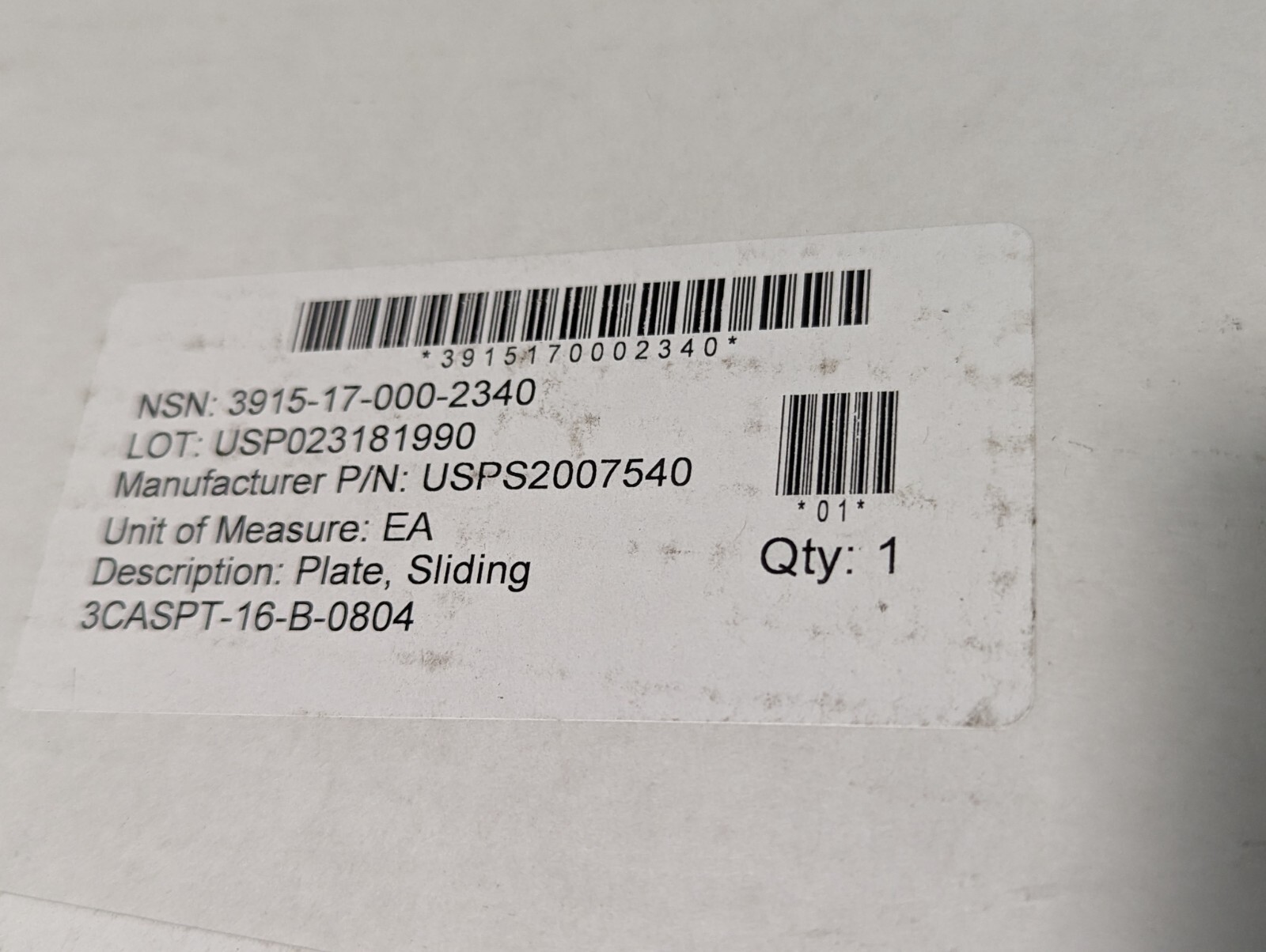 Unbranded Sliding Plate USPS2007540 97942-166K272H01 – Free Shipping