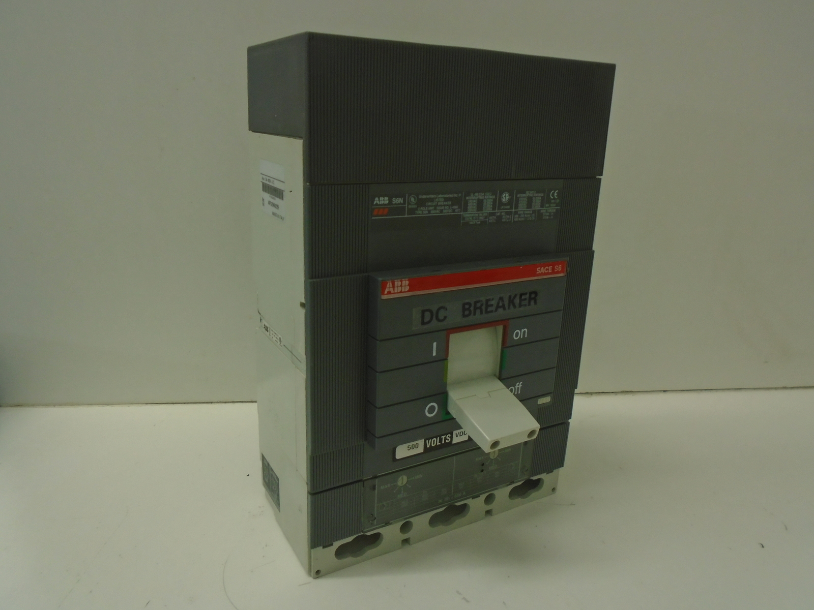 ABB K6TH / K6TJ TYPE SACE S6N DC BREAKER 600A 500V 2-POLE
