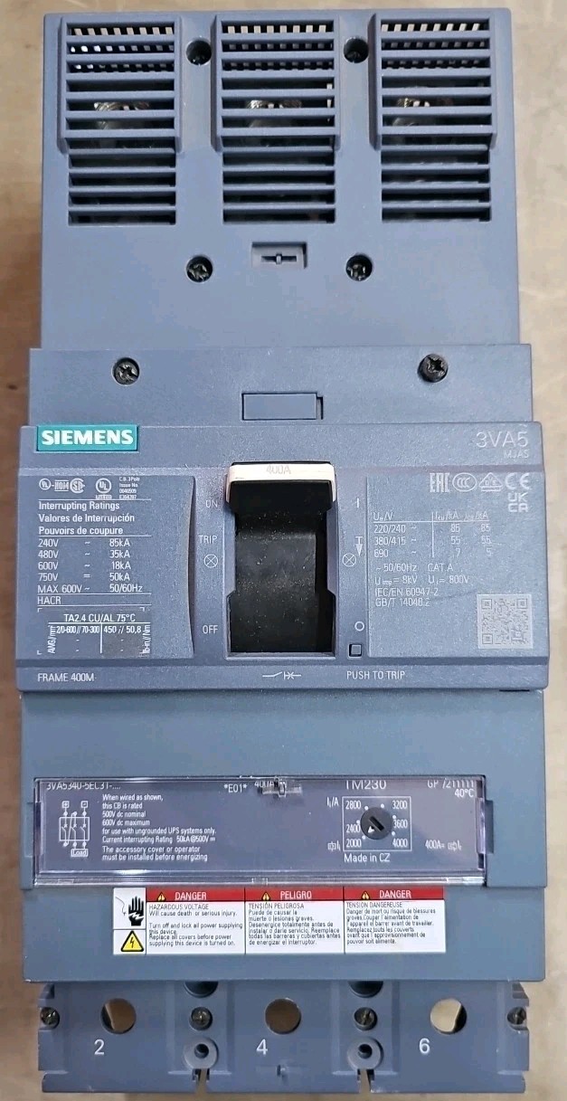 NNB SIEMENS 400 AMP BREAKER 3VA5340-5EC31-0AA0