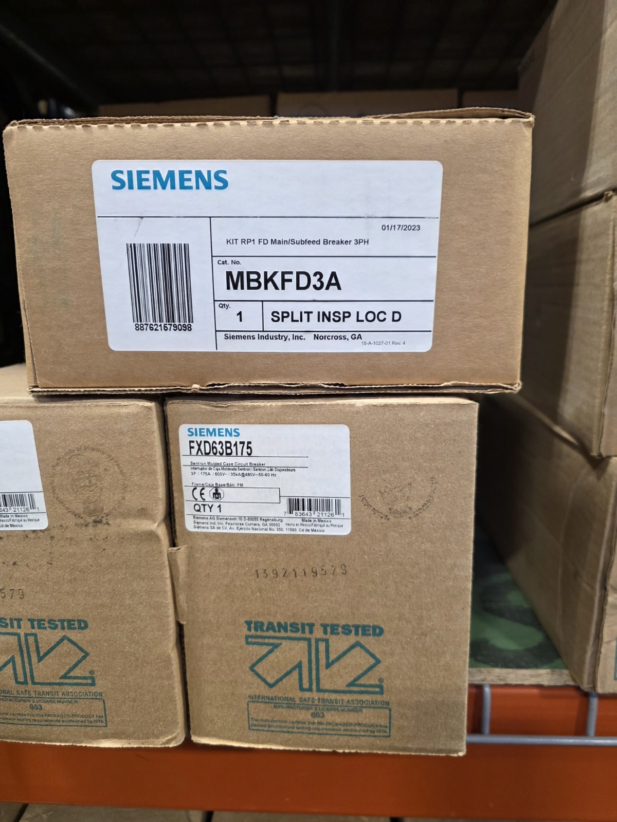 ITE Siemens FXD63B175 circuit breaker & subfeed kit for P1 panels NEW MBKFD3175A