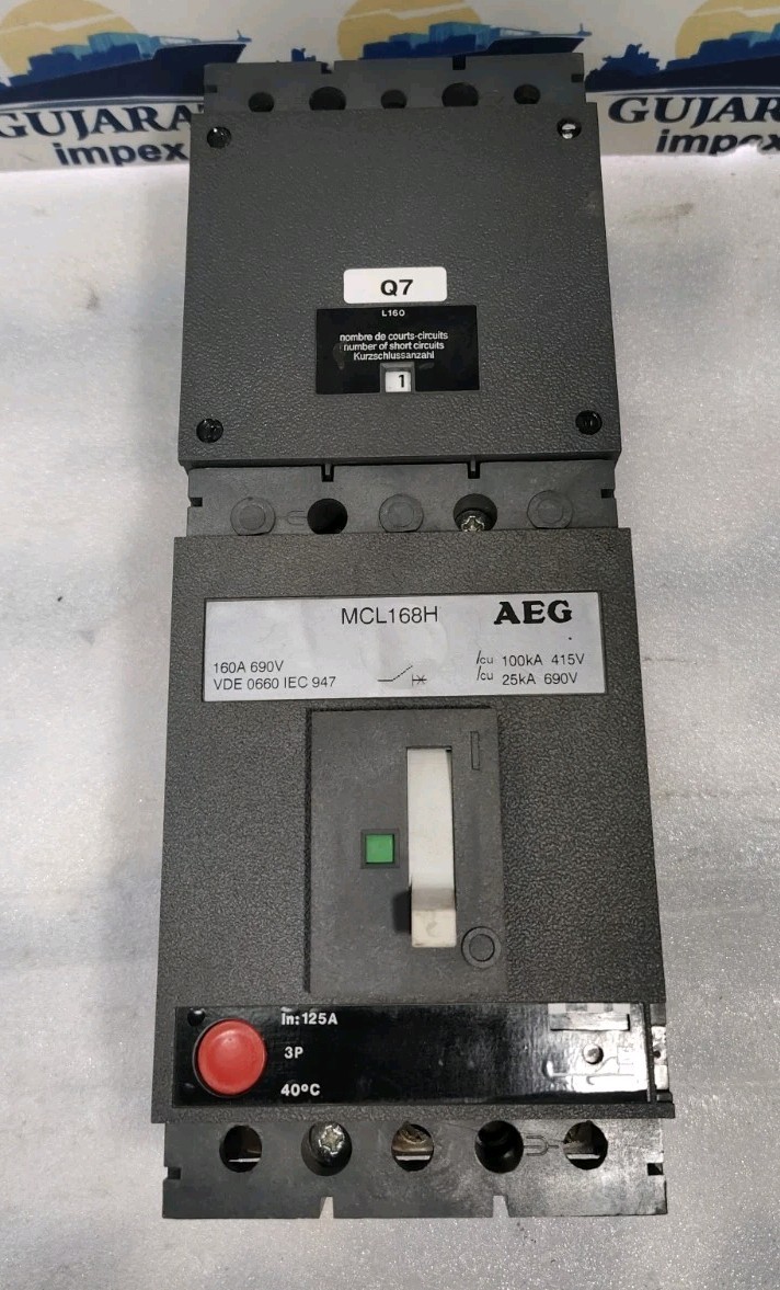 AEG MCL168H, MCLbs168H, 3-POLE 125AMPS CIRCUIT BREAKER 100KA 415V