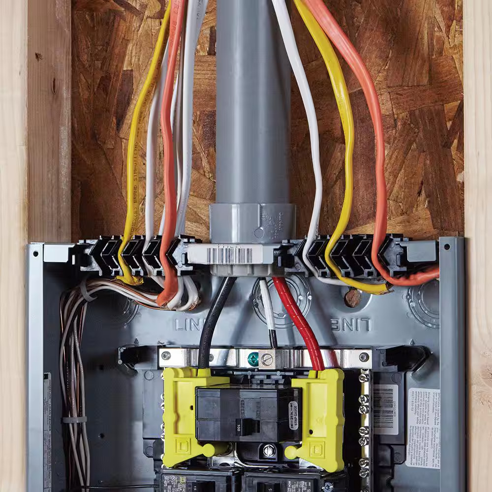 Homeline 100 Amp 20-Space 40-Circuit Indoor Main Breaker Qwik-Grip Plug-On Ne…