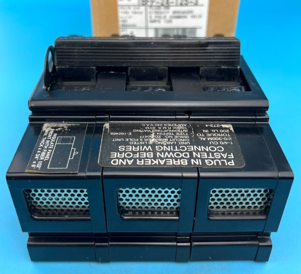Thomas&betts 125 Amp 3 Pole TBFP QFP24 Circuit Breaker Challenger 240V 125A *NEW
