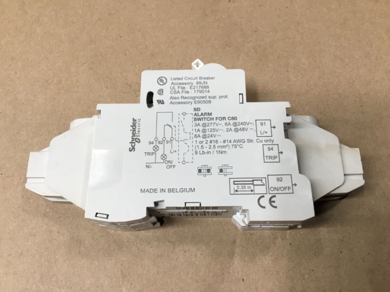 Schneider Multi 9 C60 C10A Circuit Breaker 10 Amp W/SD Alarm Switch #23H88