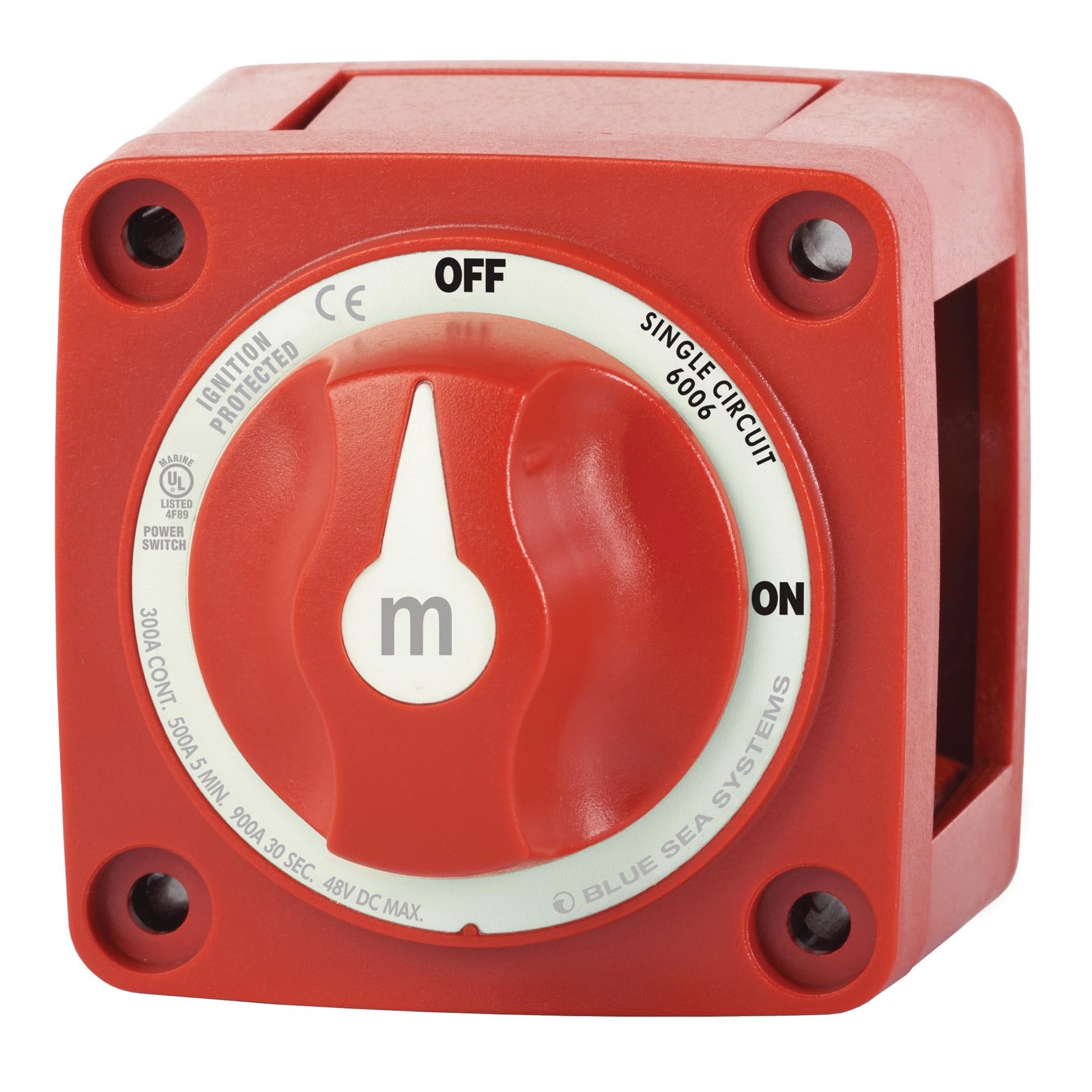 m-Series Battery Switch ON/OFF with Knob, 6006, Red