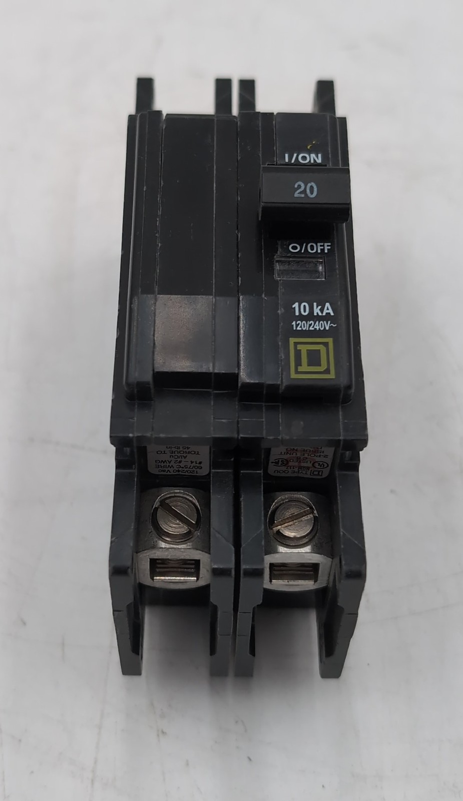 Square D QOU220 20 Amp 2 Pole 120/240V Circuit Breaker Unit Mount 20A QOU NEW