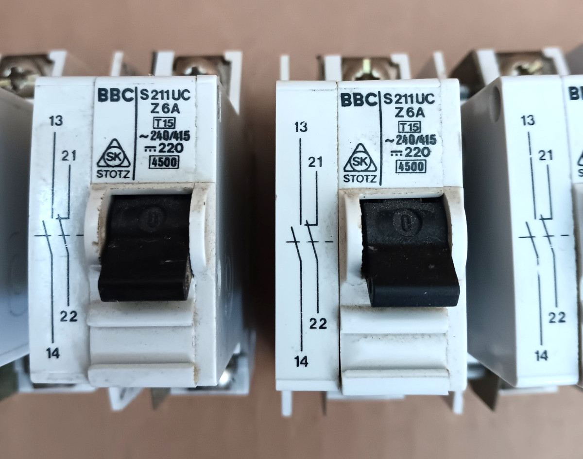 STOTZ-KONTAKT BBC S211UC Z6A 1 POLE 240/415 V 6 A CIRCUIT BREAKER LOT OF 5