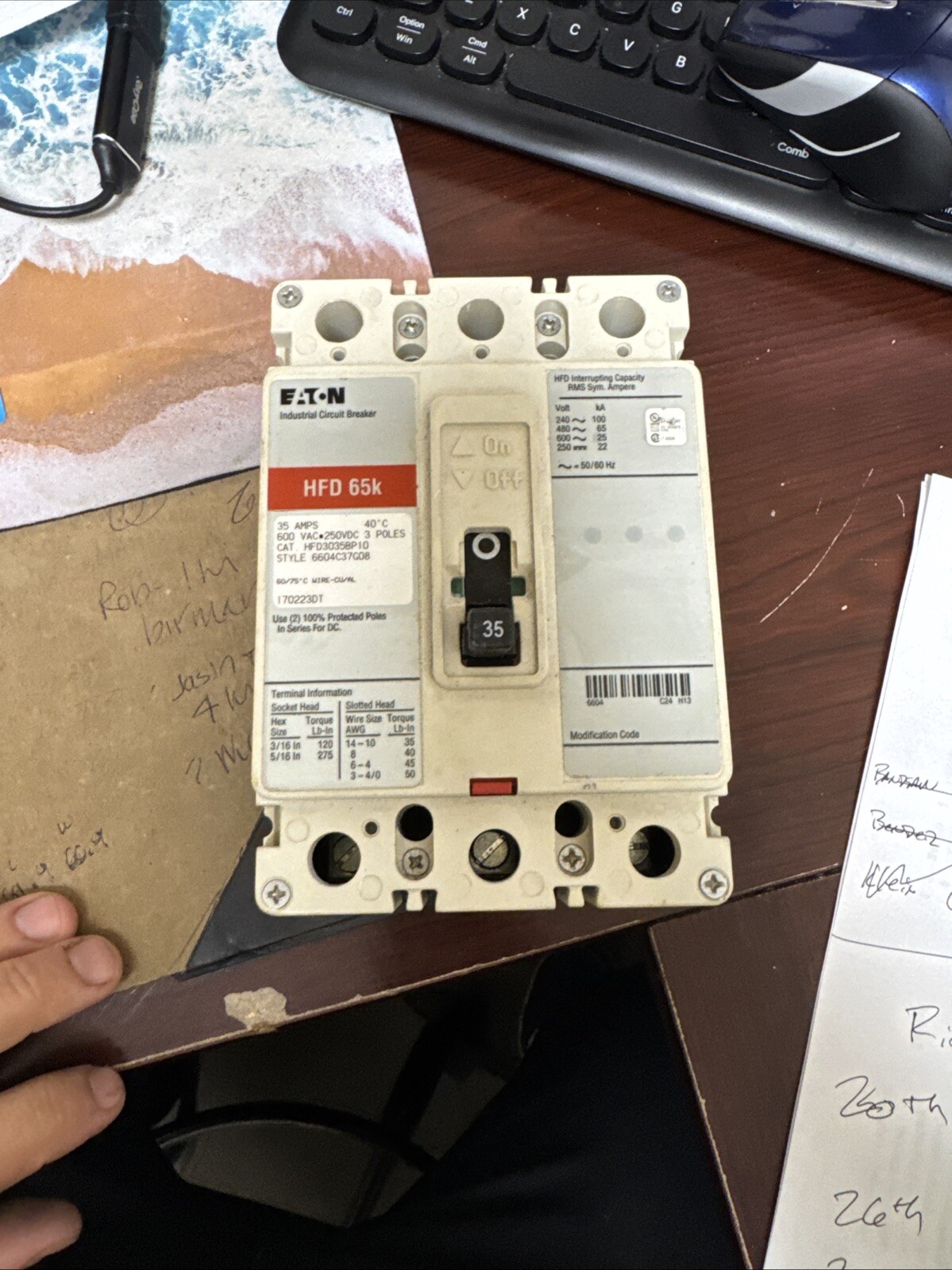 Eaton HFD30335BP10 35A 240-600V Circuit Breaker – White