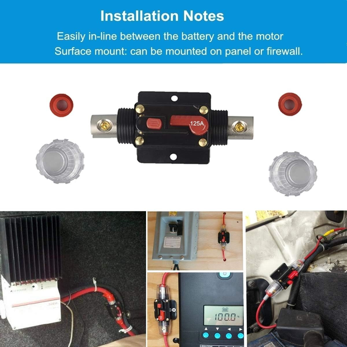 30A 40A 50A 60A 80A 100A 125A 150A Audio Circuit Breaker Auto Car Stereo Inline
