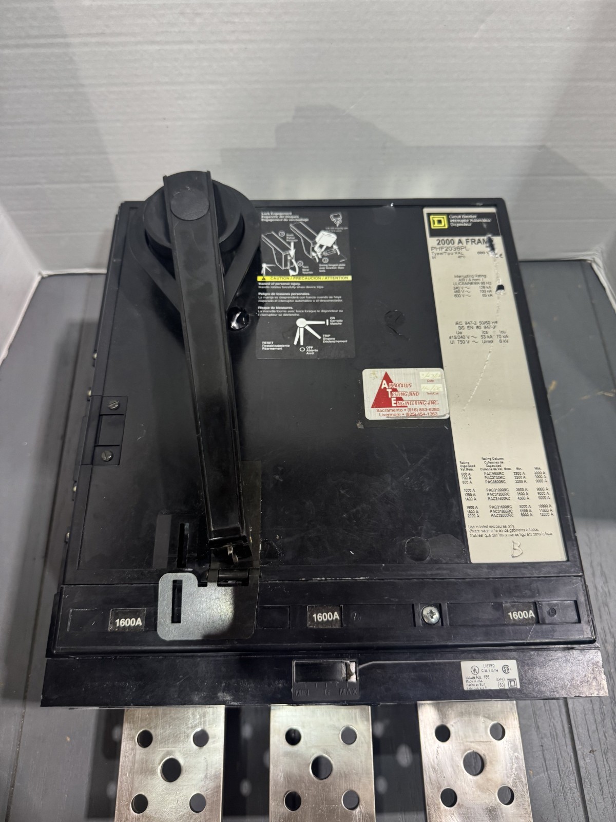 SQD PHF2036PL (2000AF-1600AS-100K AIC-480V)