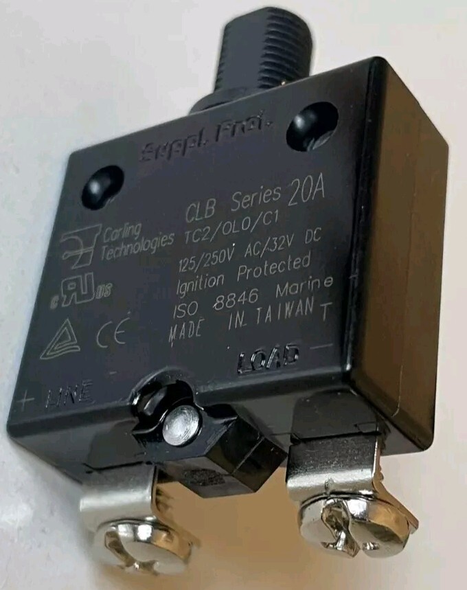 10x CARLING CLB-203-27JN-N-BJ20 CIRCUIT BREAKER 20A 125/250V 3/8″ –m1s4 mm yy