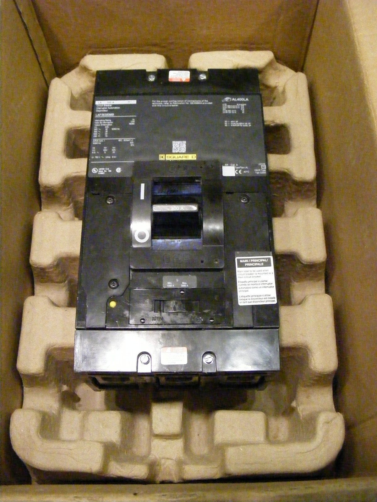 Used w/box Square D LAP36300MB 300A 600V 30KAIC Main Breaker – 100% Guaranteed!