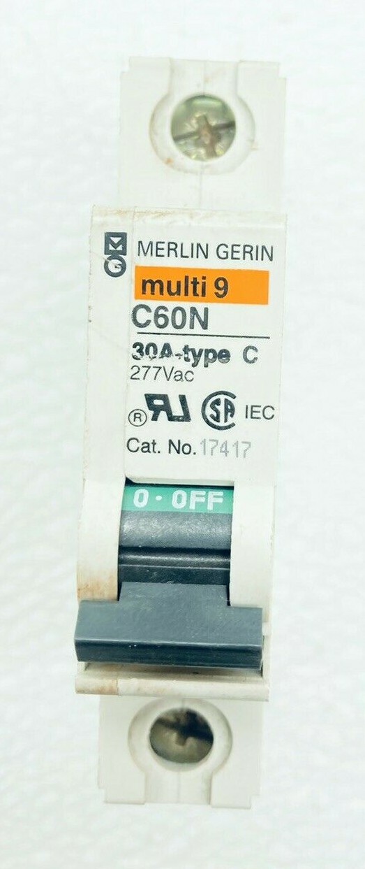 LOT OF 7 MERLIN GERIN CIRCUIT BREAKER 1) 17456 / 2) 24431 / 2) 24428 / 1)24427