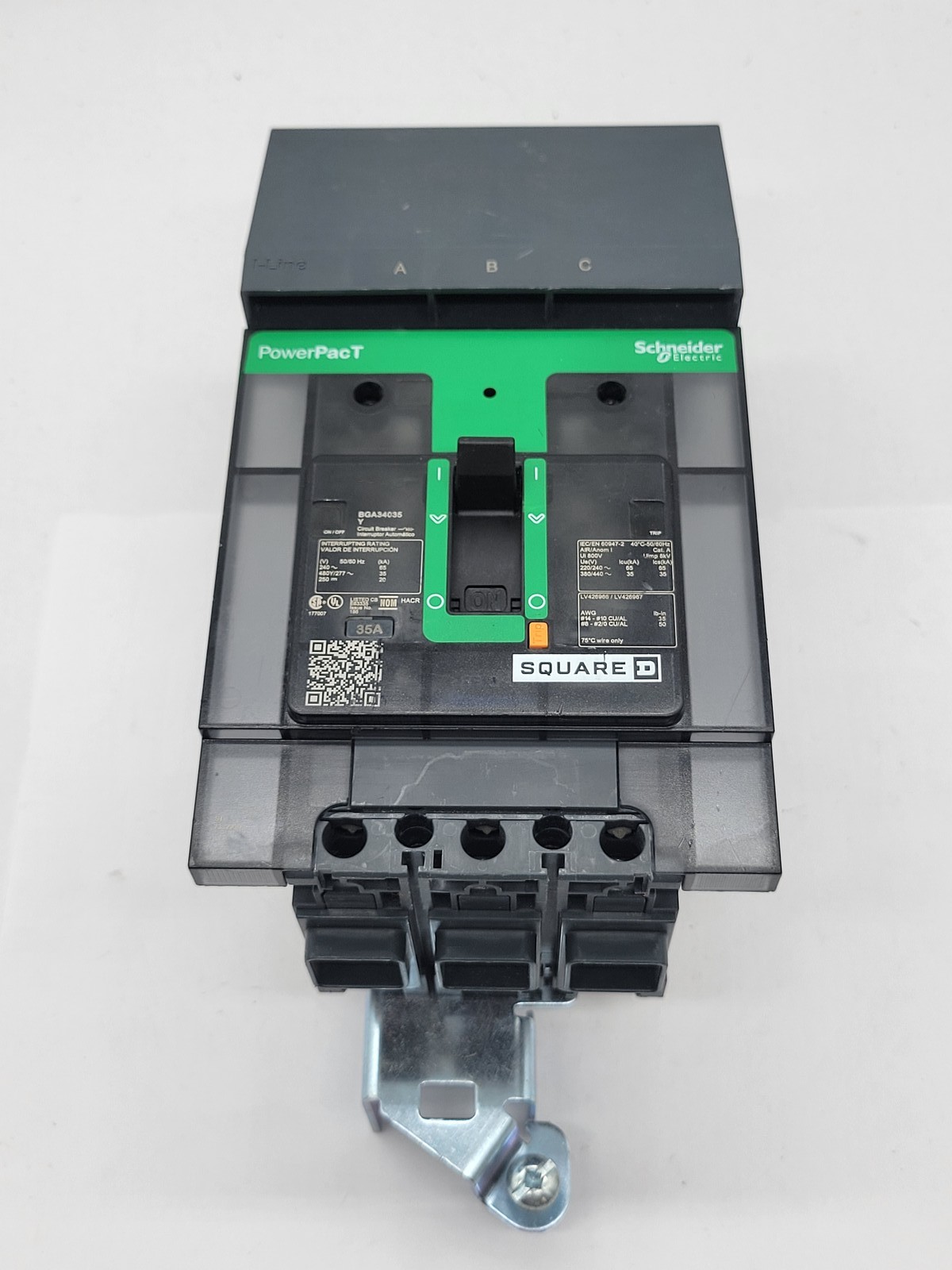 Square D BGA34035Y PowerPact I-Line Circuit Breaker 35A 3P 3PH 480V BG35