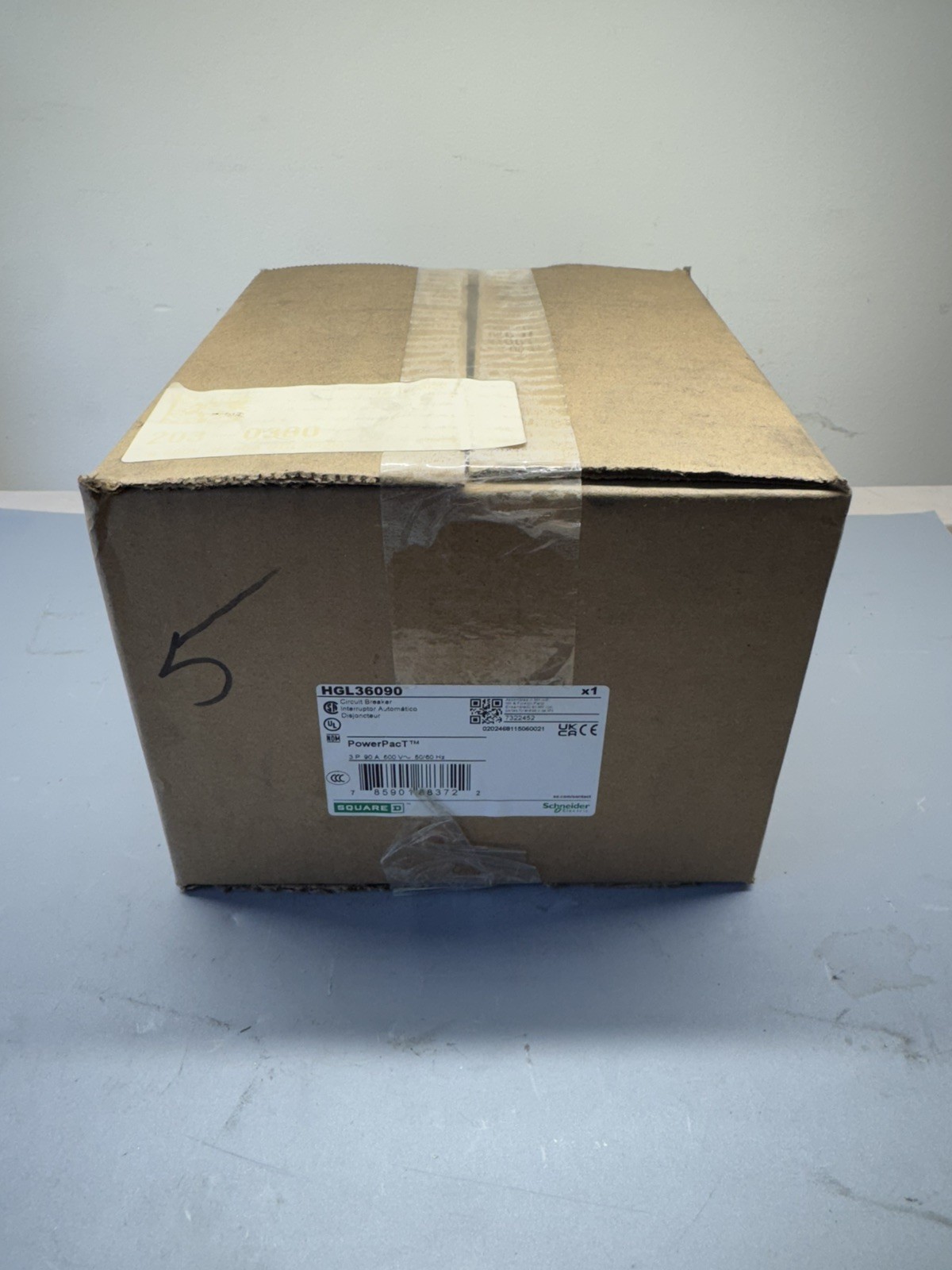 Square D HGL36090 90A 3P 600V PowerPact Circuit Breaker *New* Factory Sealed*