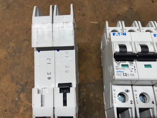 EATON FAZ-C8/2-NA-DC Miniature Circuit Breaker (Lot of 3 breakers)