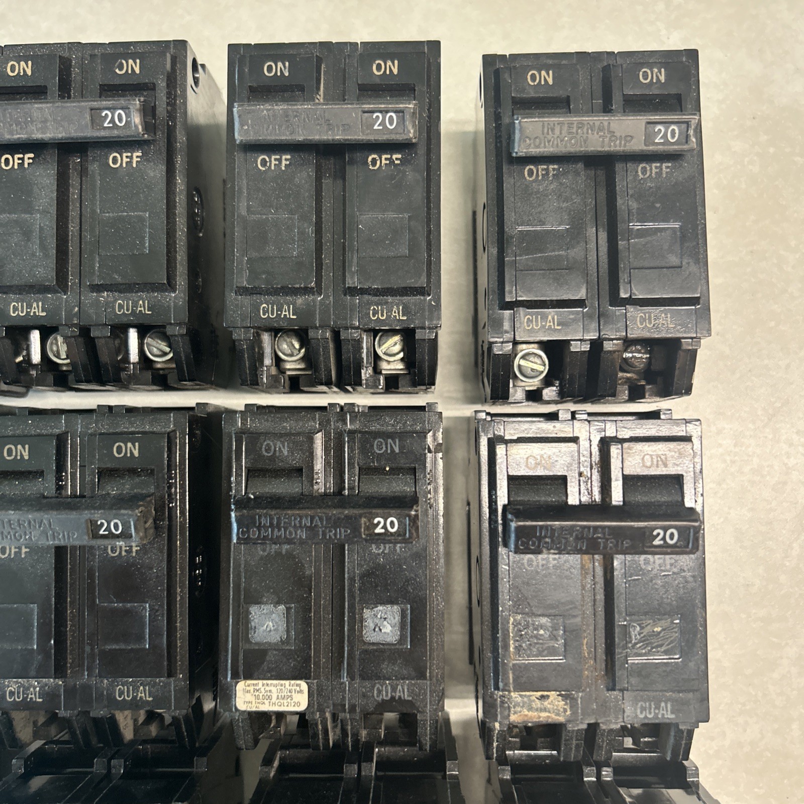 GE 2 Pole 20 Amp THQL2120 CU-AL TQL-AC 40C Circuit Breaker Lot of 15